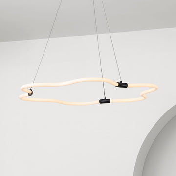 Nuvola 31.5" Contemporary Minimalist Metal/Acrylic Adjustable Dimmable Cloud Integrated LED Chandelier - JONATHAN Y